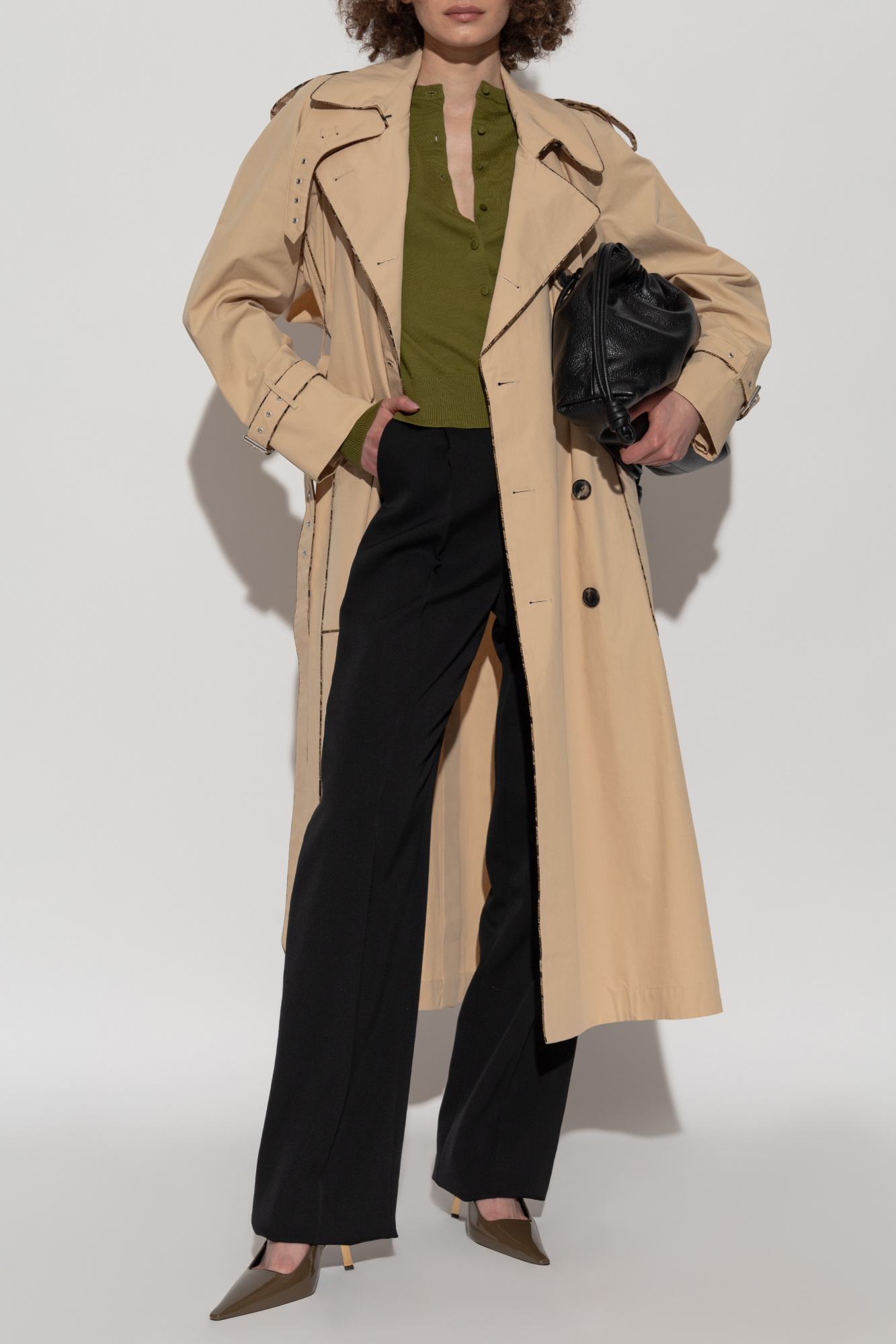 トレンチコート DRIES VAN NOTEN DOUBLE-BREASTED BEIGE TRENCH COAT IN COTTON Cotton trench coat - Autumn-Winter Men | Dries Van Noten